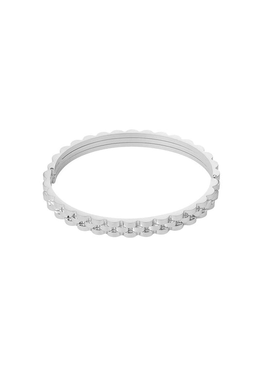 Schakel bangle armband zilver