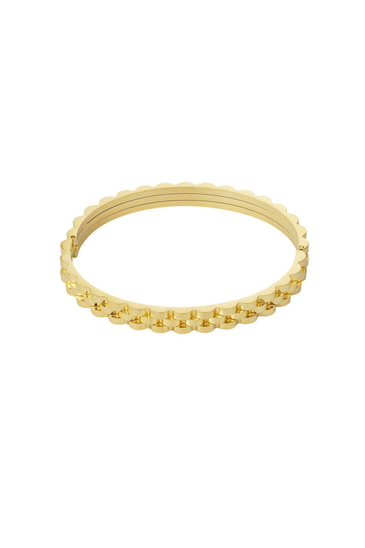 Schakel bangle armband goud