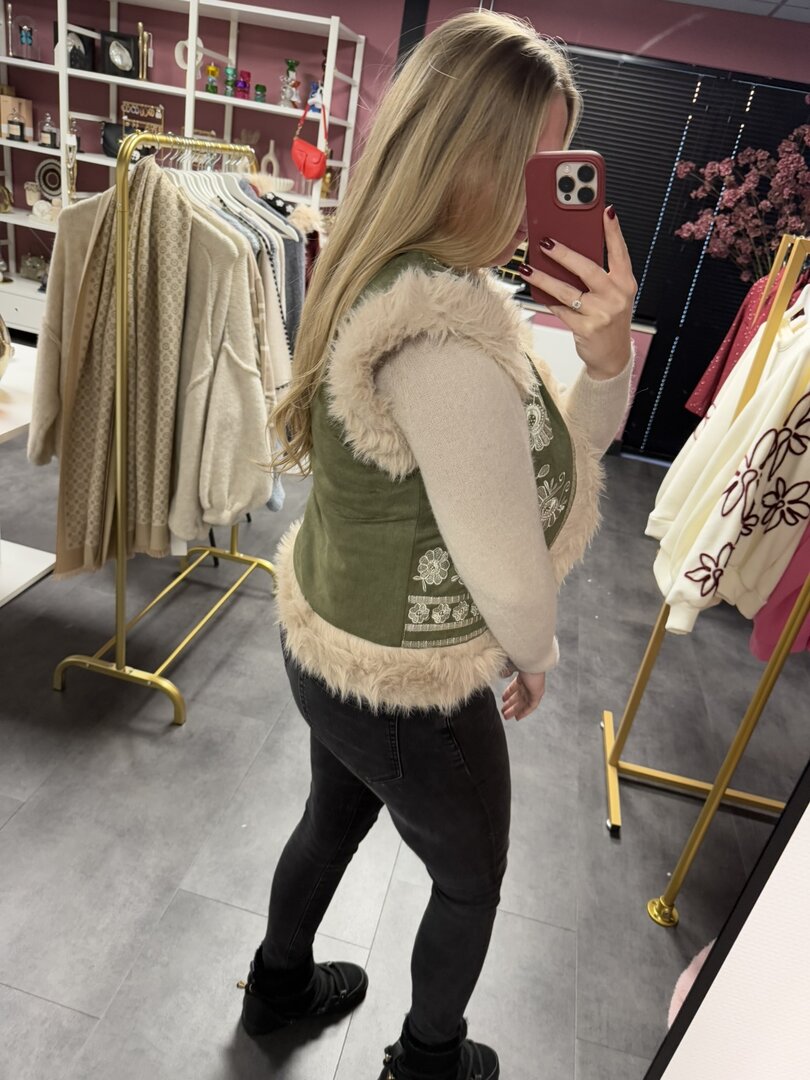 Boho gilet groen