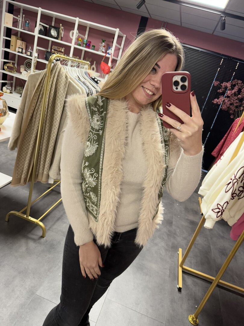 Boho gilet groen