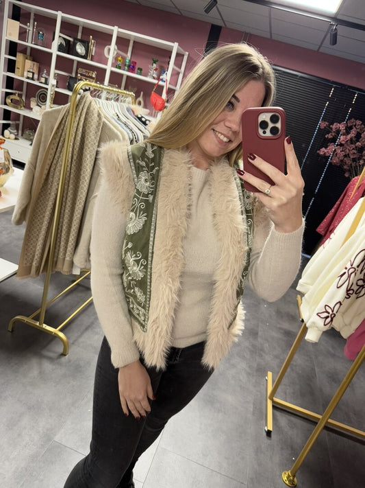 Boho gilet groen