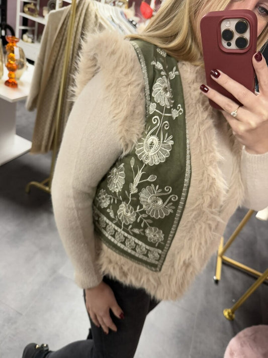 Boho gilet groen