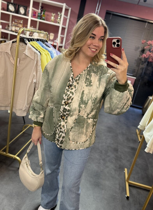 Gewatteerde jacket groen