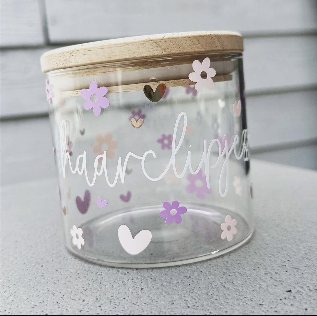 Handmade: Glazen pot voor haar elastiekjes & speldjes