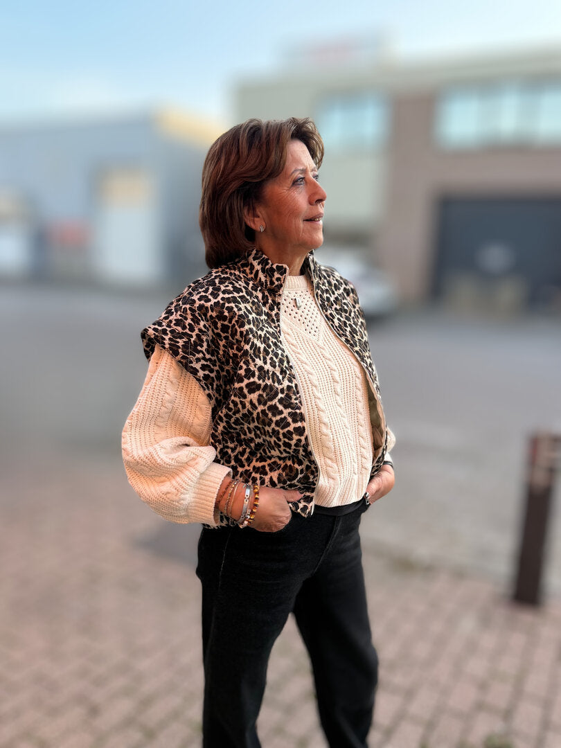 Bodywarmer in panterprint