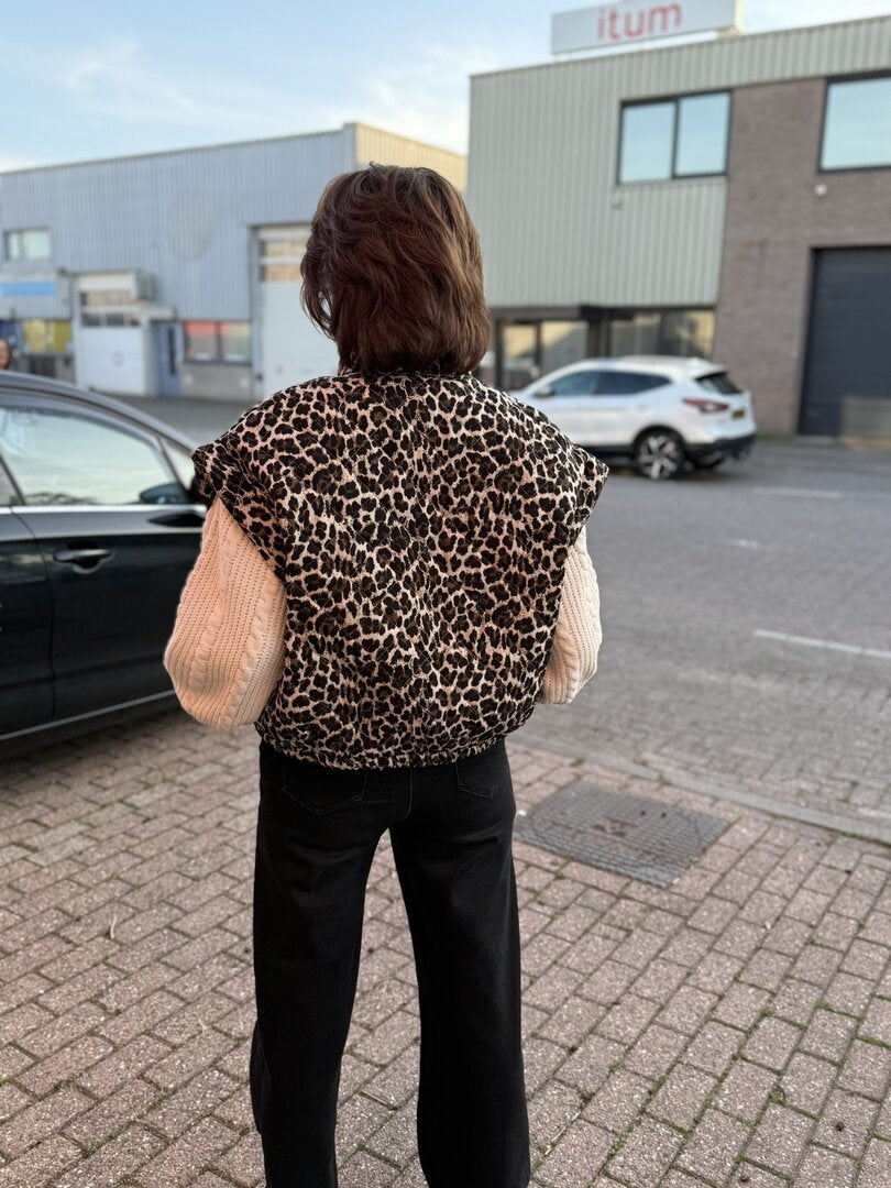 Bodywarmer in panterprint