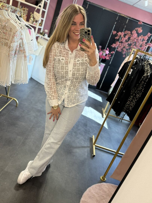 Blouse wit met kant