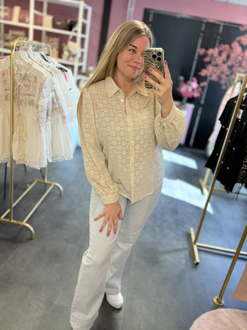 Blouse in de kleur beige