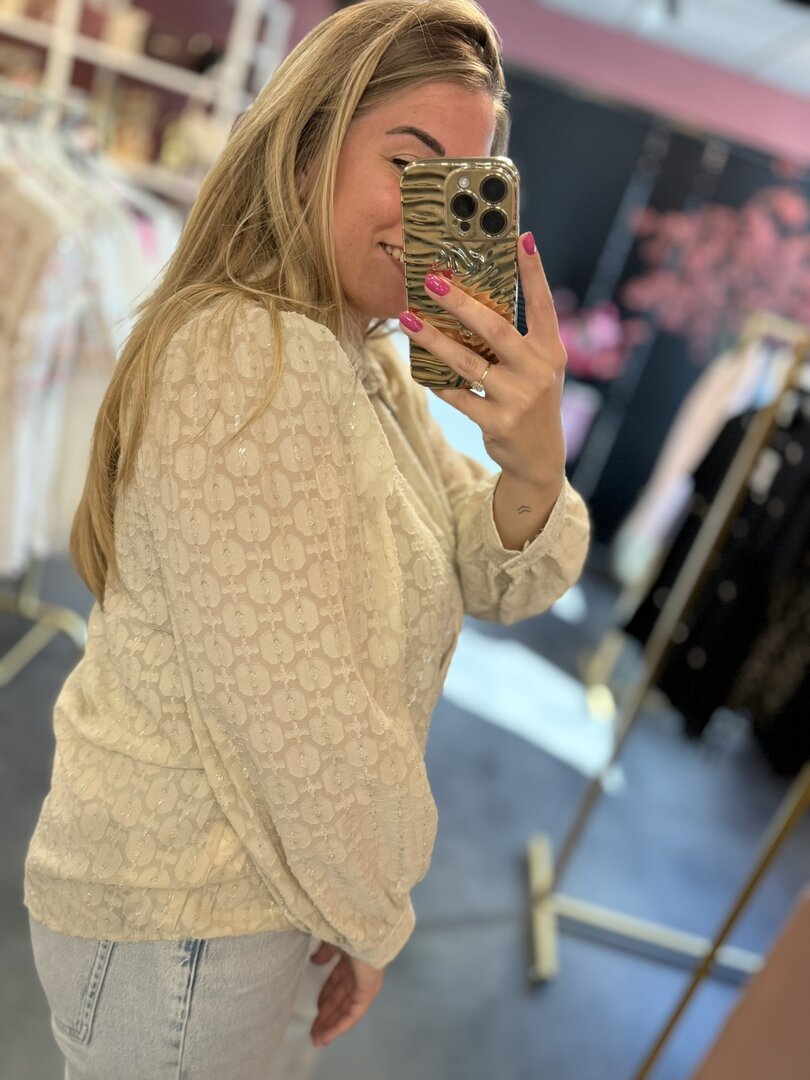 Blouse in de kleur beige