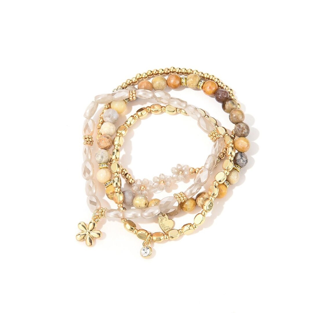 Be Dazzled - armbandjes set beige
