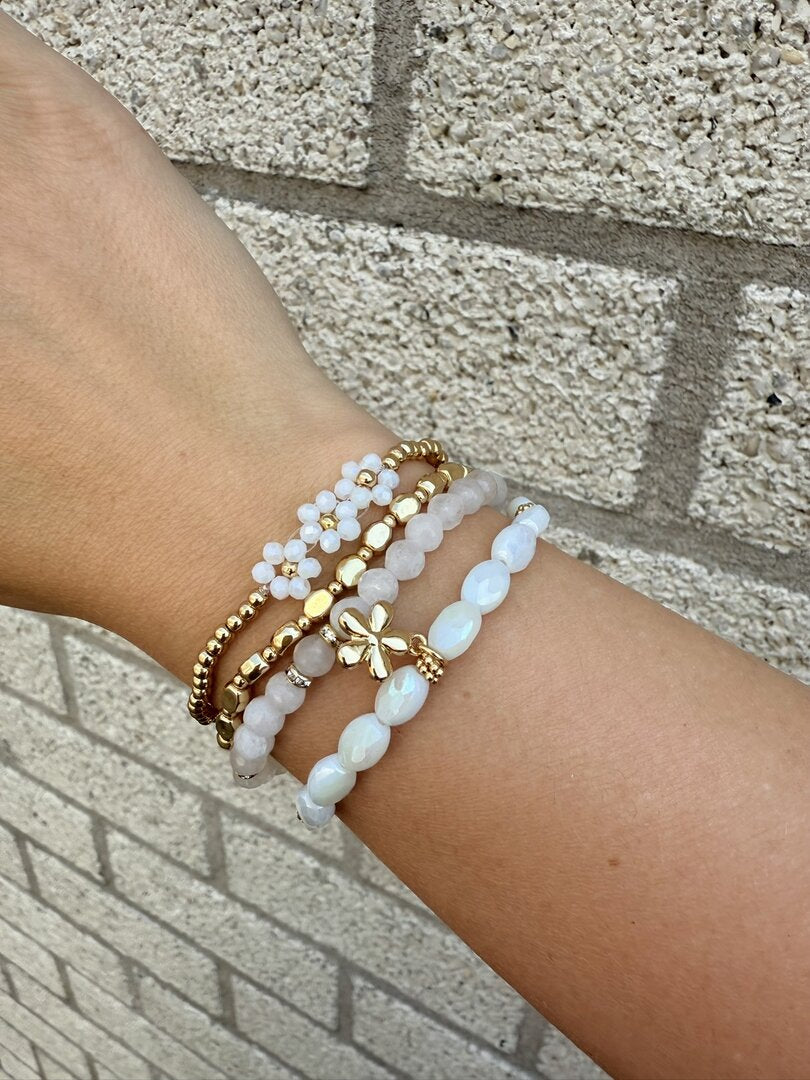 Be Dazzled - armbandjes set wit