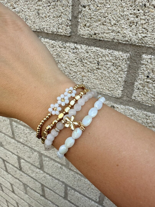 Be Dazzled - armbandjes set wit