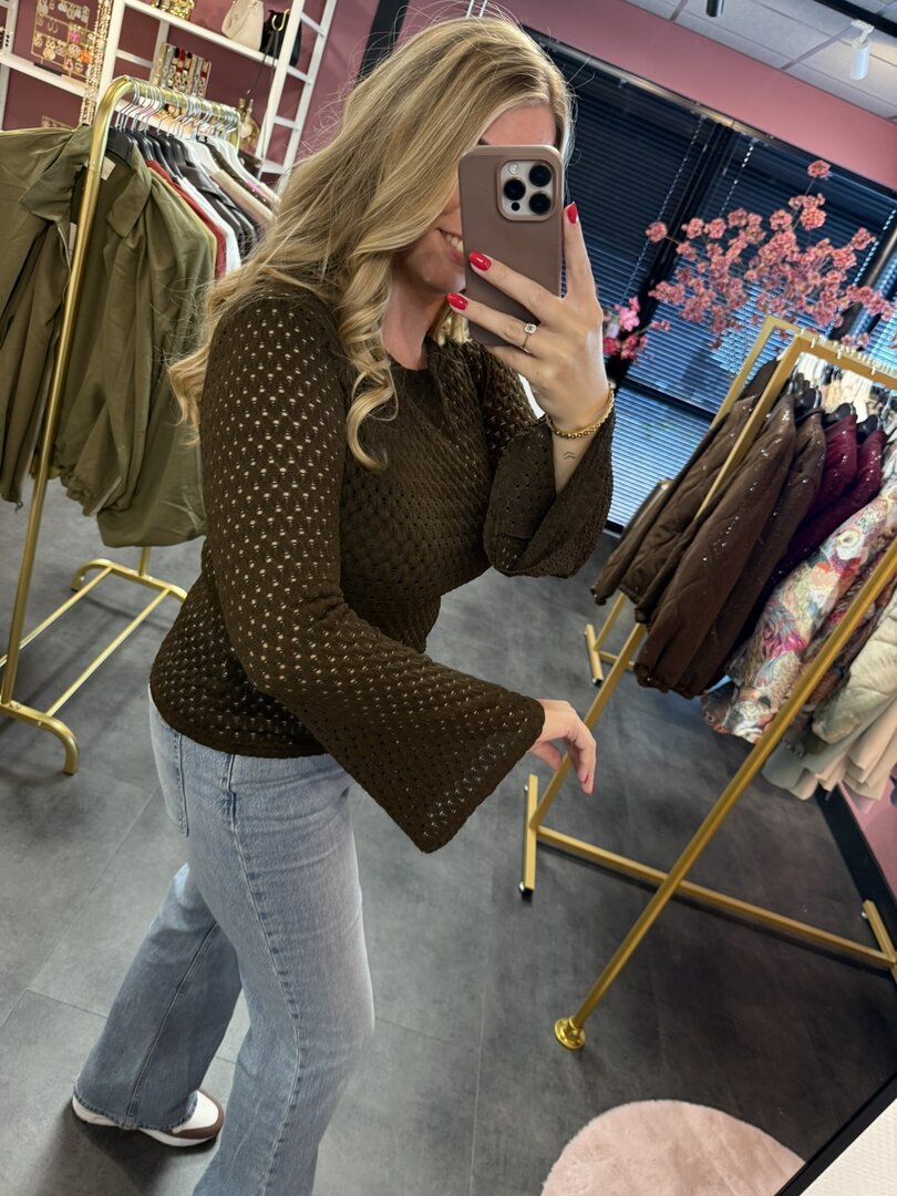 By Swan - shirt bruin met faired mouw