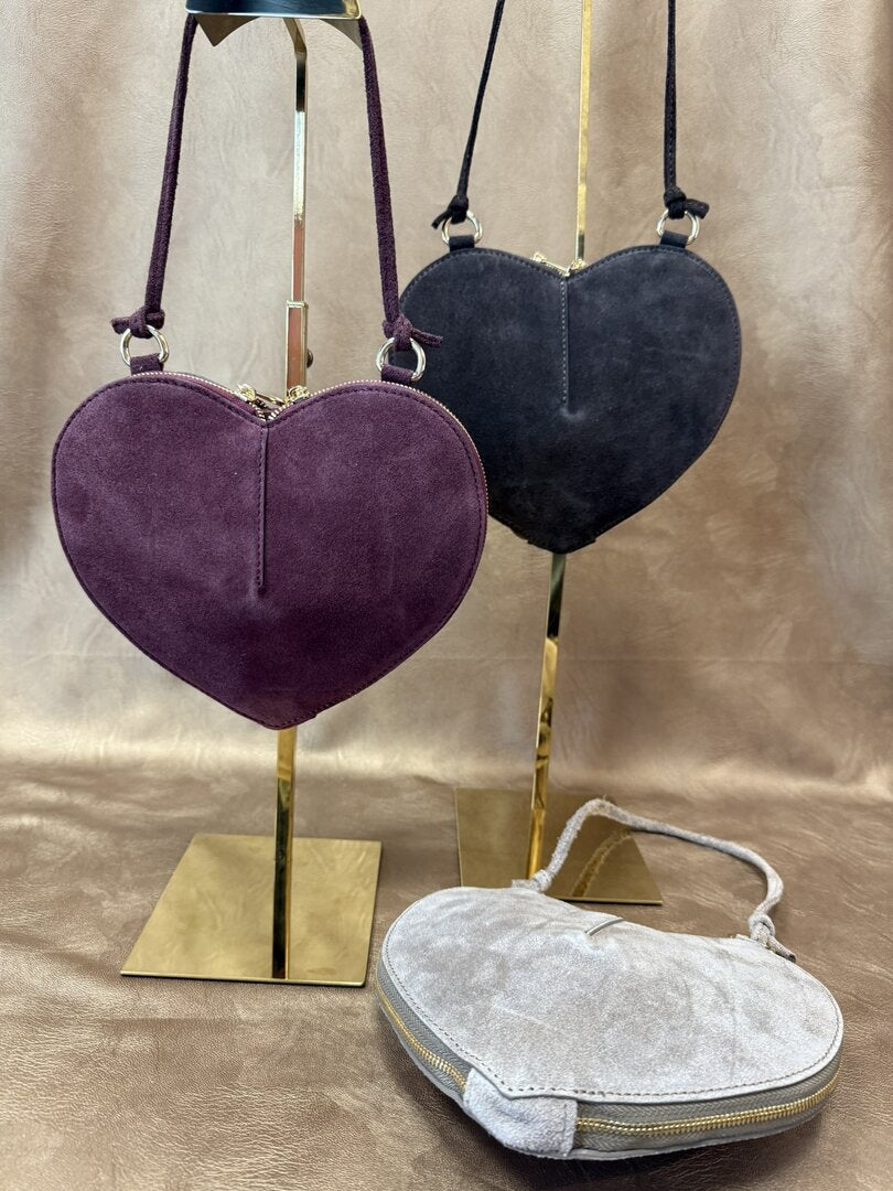 Hart tas Lamour suede donker bruin