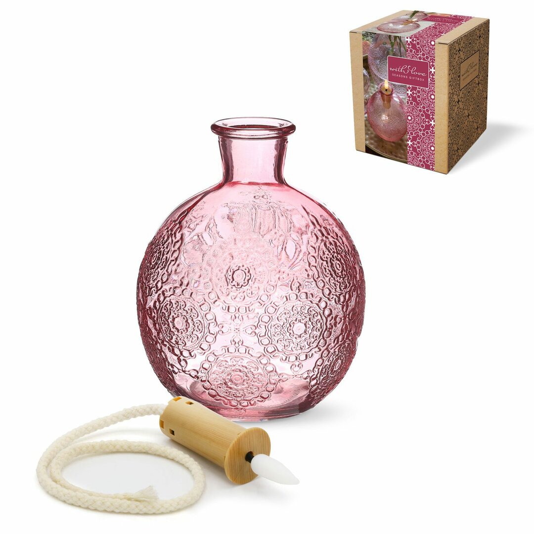 Giftbox Bologna met led-lont roze (olielamp)