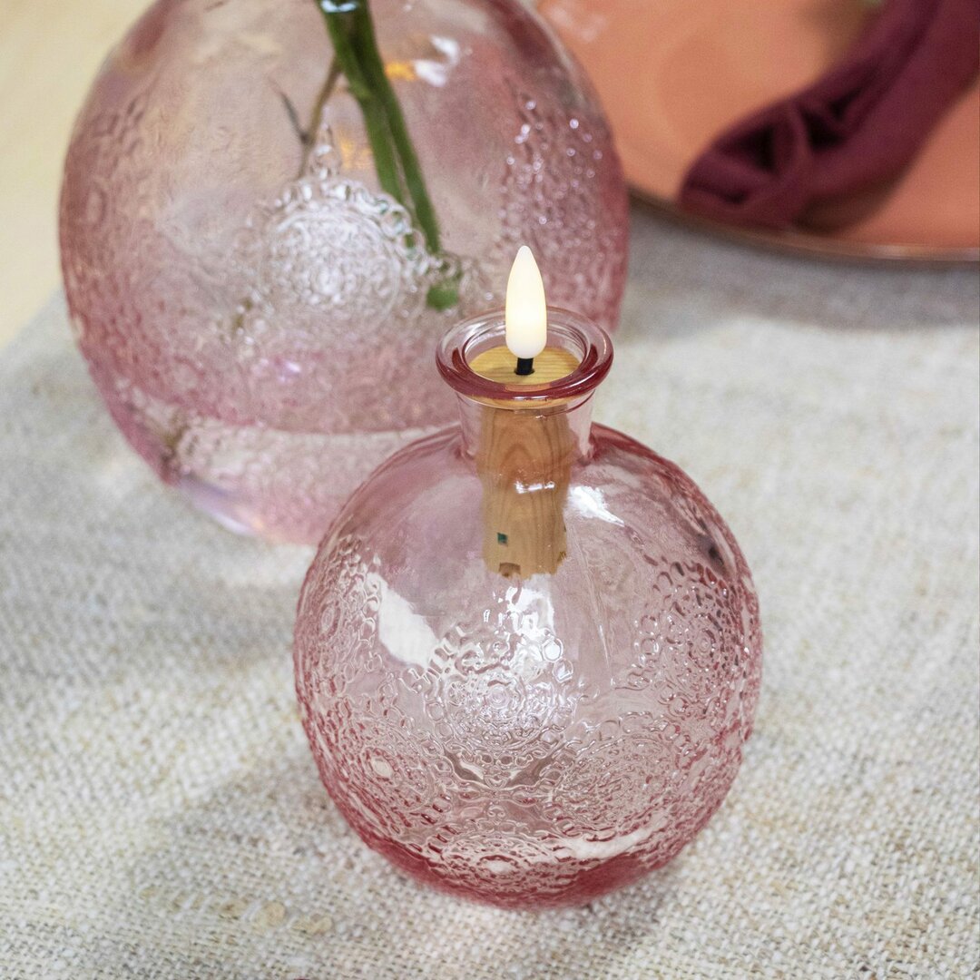 Giftbox Bologna met led-lont roze (olielamp)