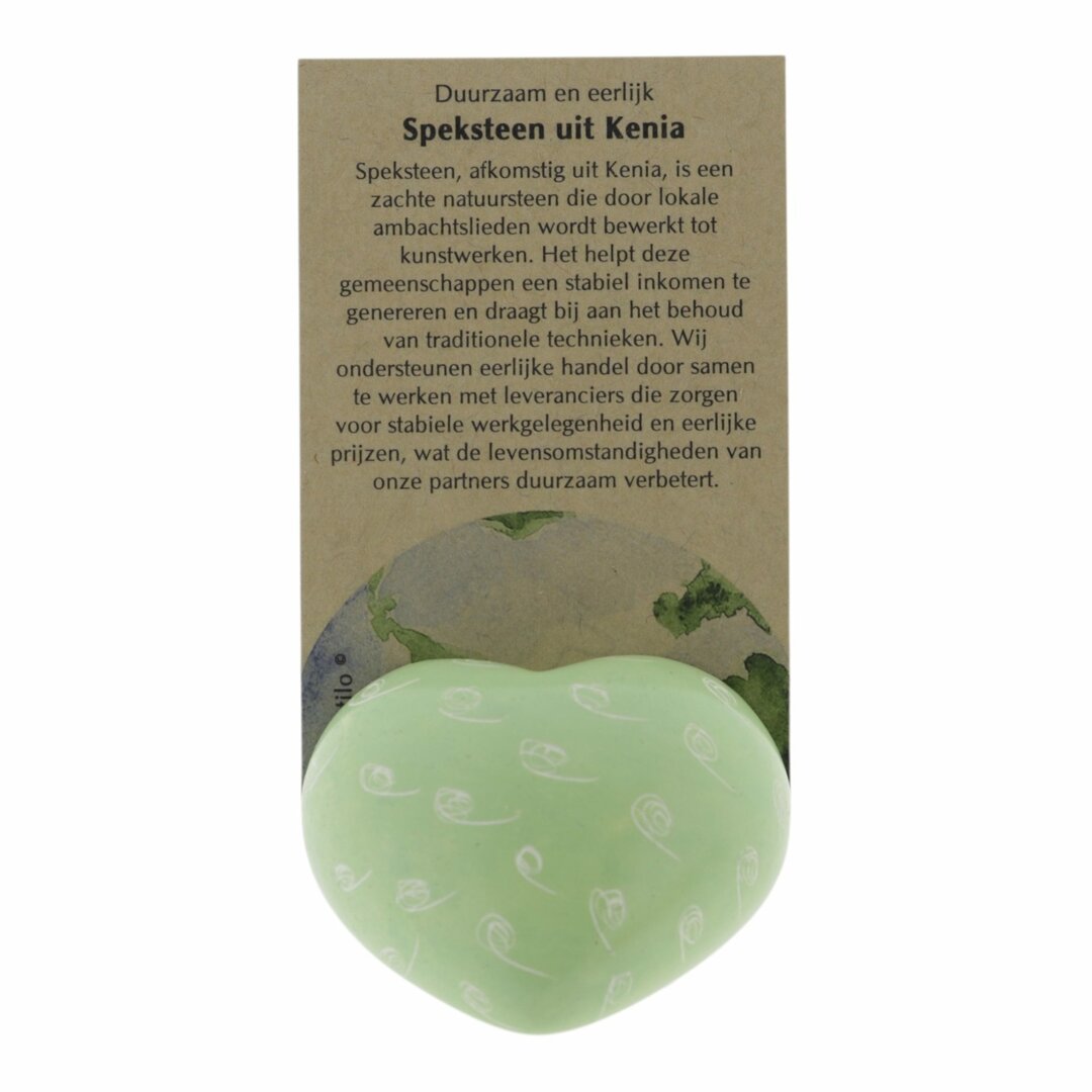 Speksteen Kaarthouder "Hart" pastel (3cm)