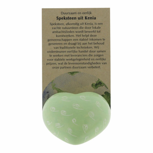 Speksteen Kaarthouder "Hart" pastel (3cm)