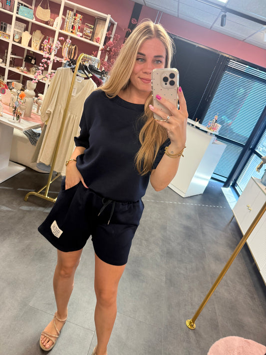Lounge pak kort- donker blauw
