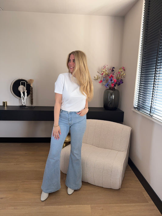 T-shirt wit travelstof