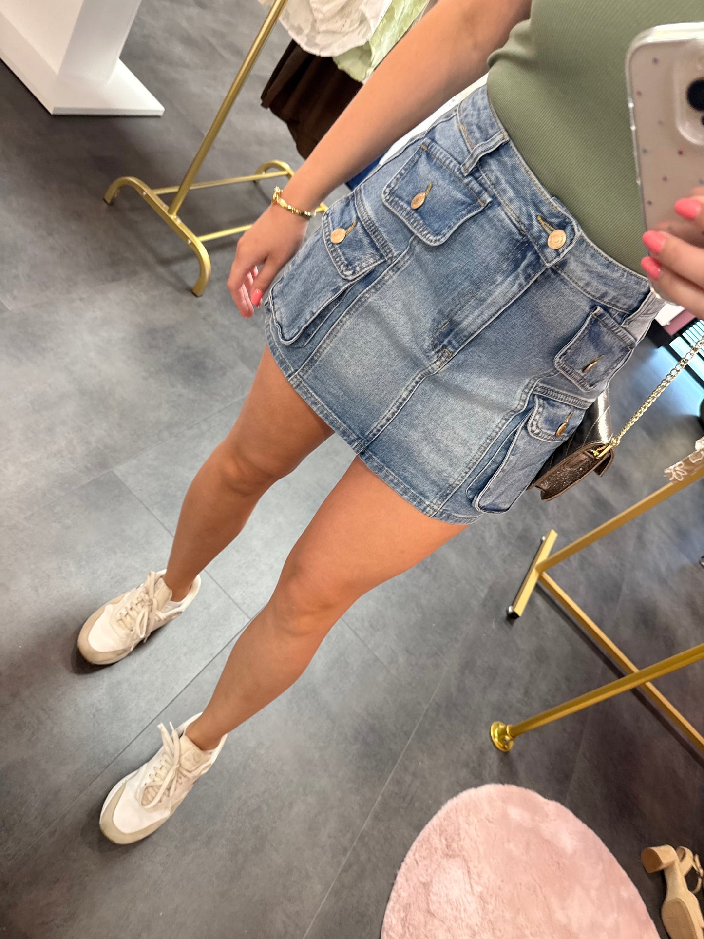 Denim skort