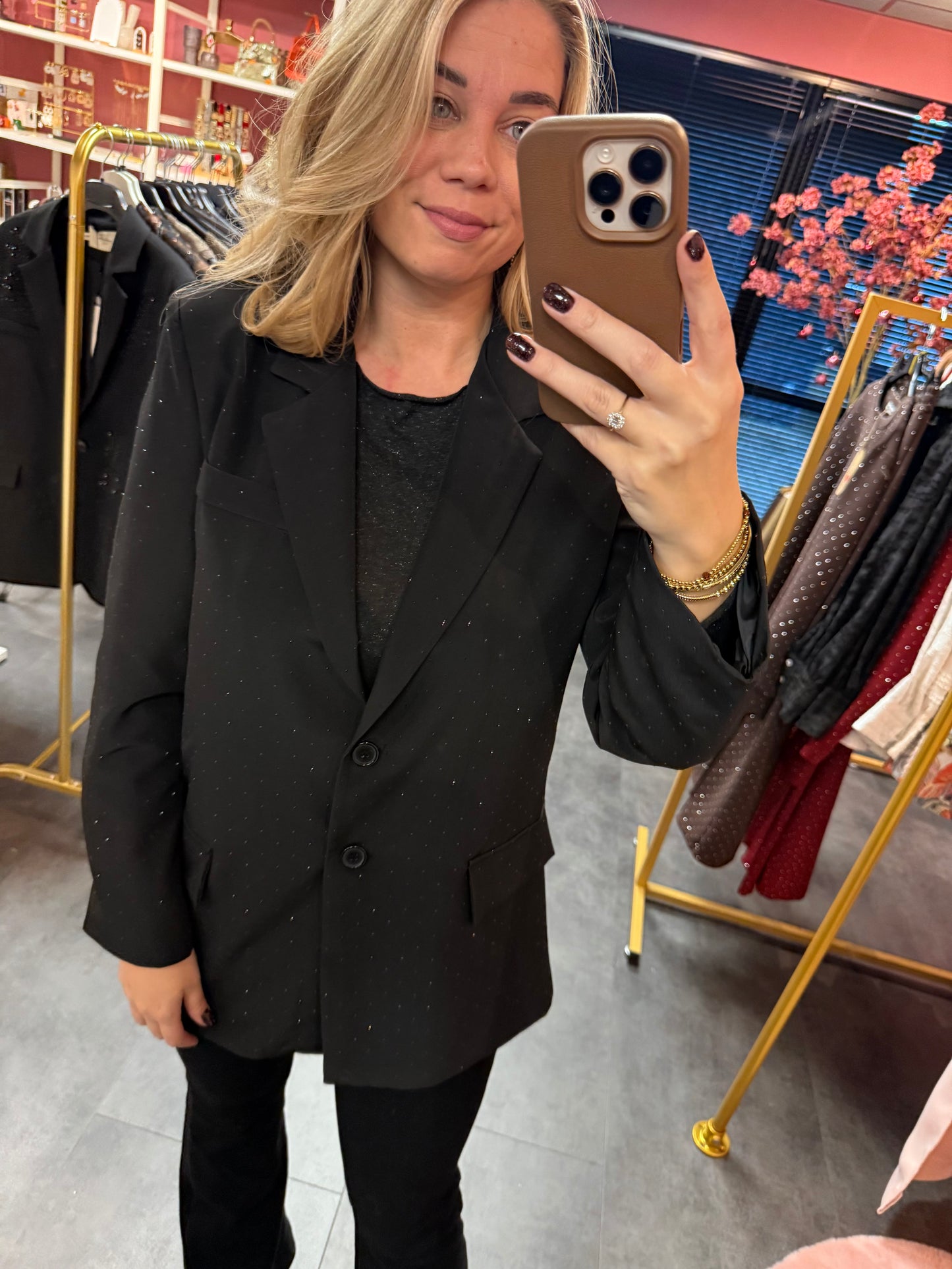 Sparkle blazer zwart