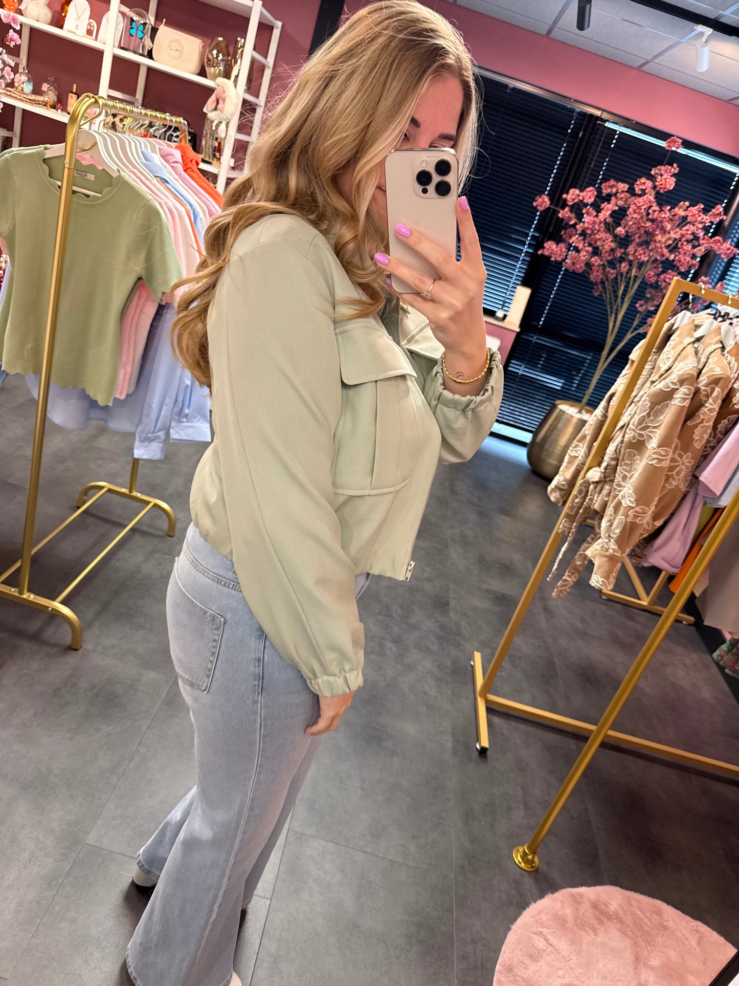 Jacket in de kleur groen