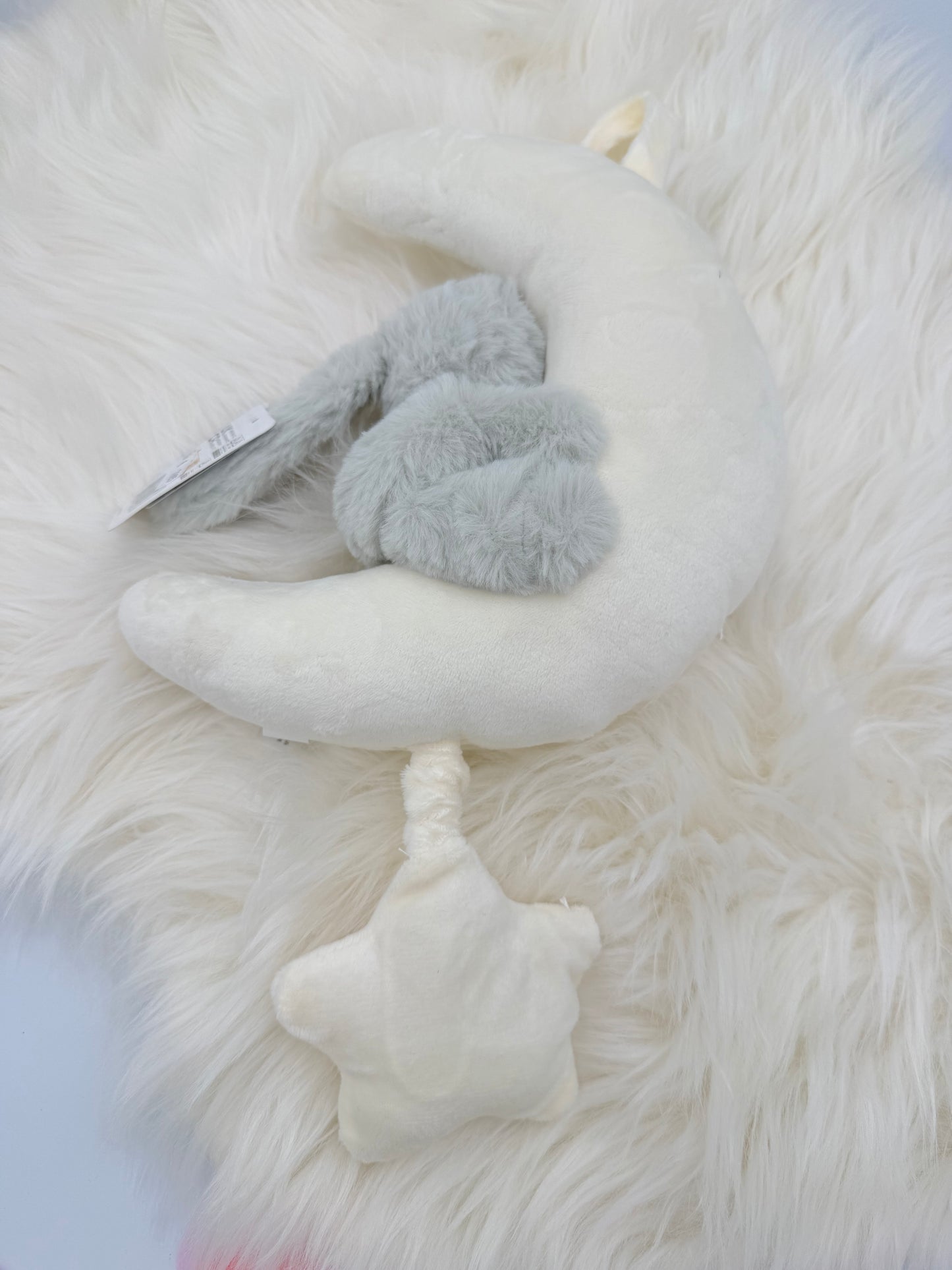 Konijn op de maan muzikale knuffel mint