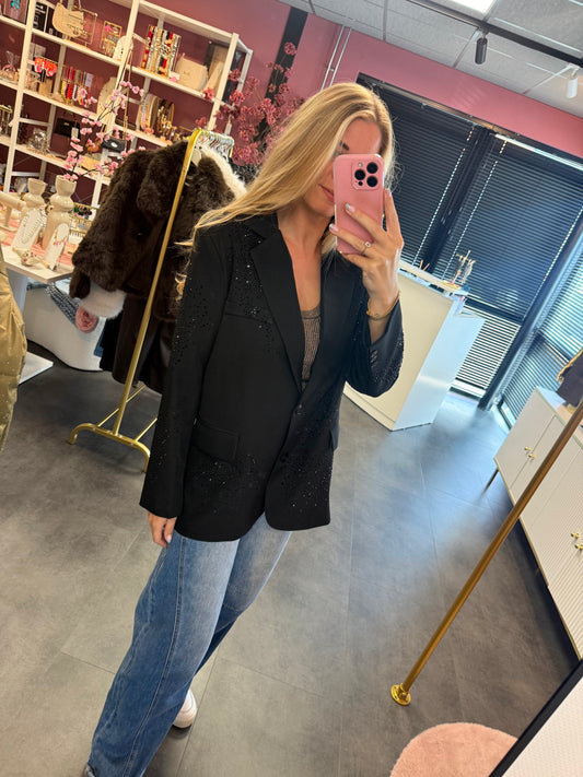 Ambika blazer zwart met strass details