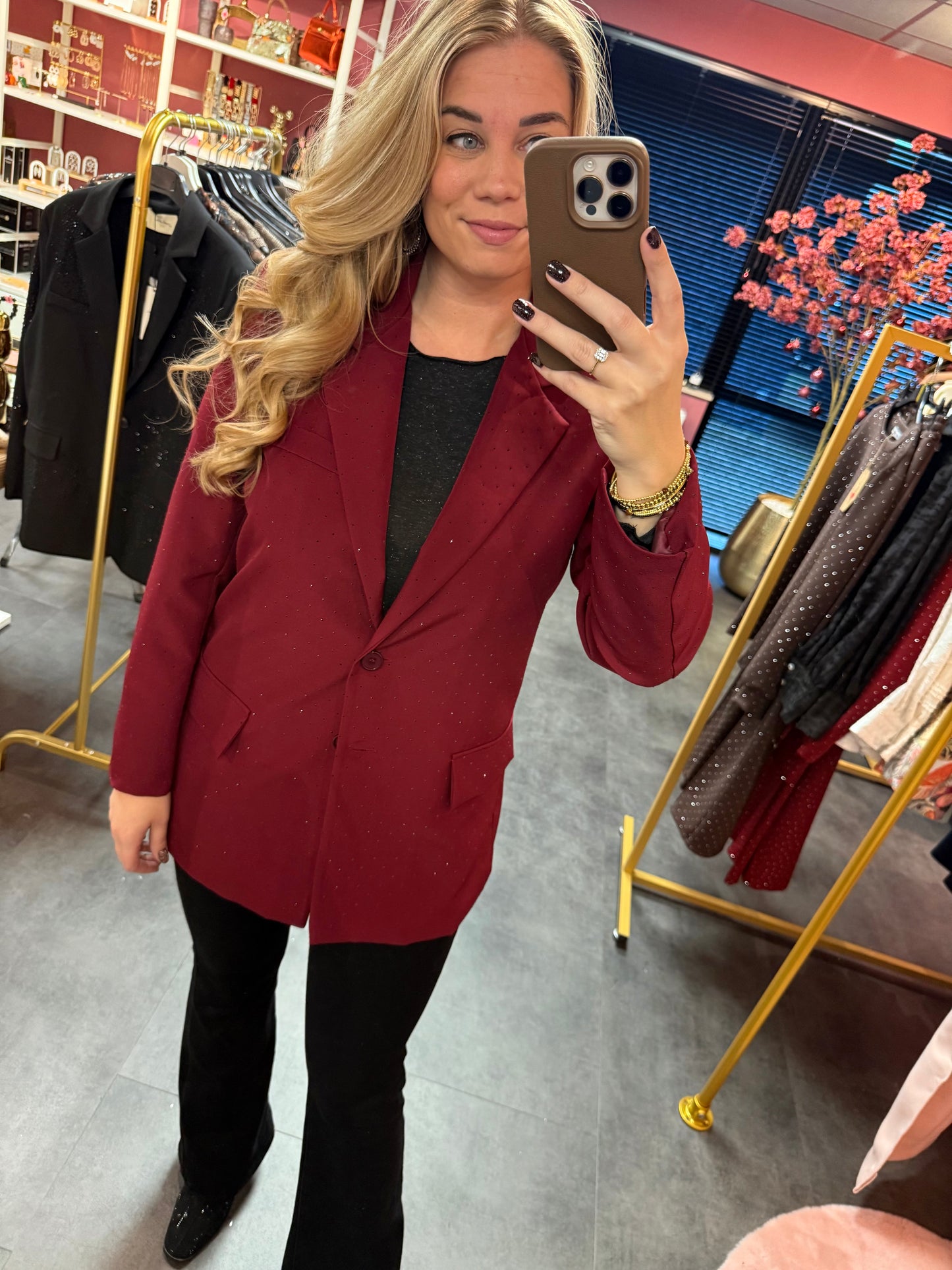 Sparkle blazer bordeaux