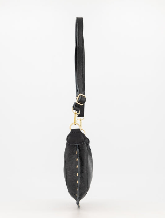 Tas monica zwart leder