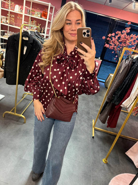 Polkadot Blouse Bordeaux