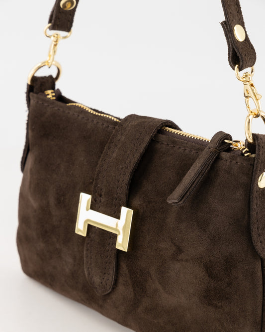 Dames tas Burnley donker bruin suede