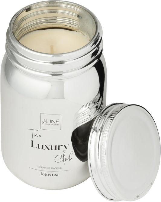 J-Line Geurkaars Metallic Zilver Jar