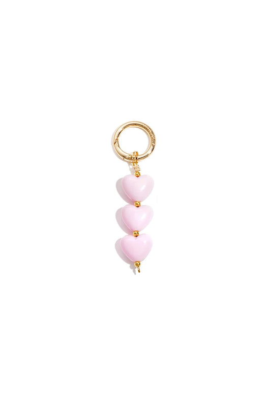 Tas- sleutel hanger hart licht roze