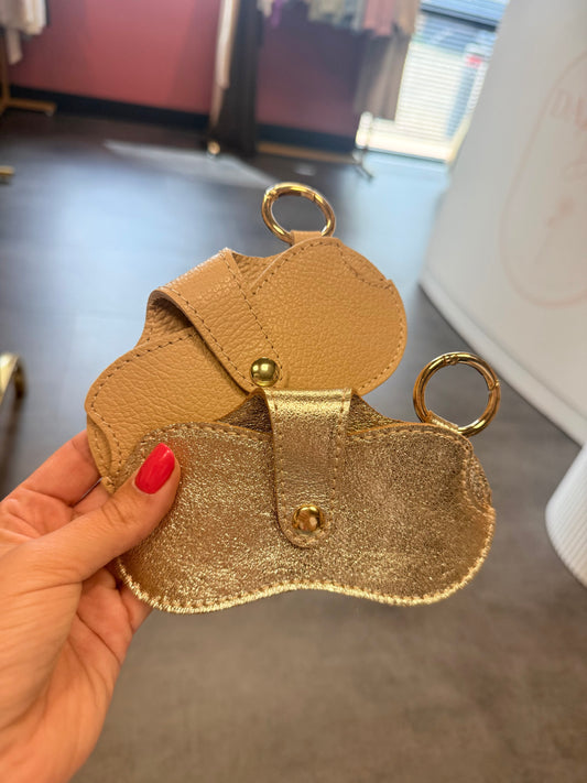 Zonnebril hoesje leder kleur goud