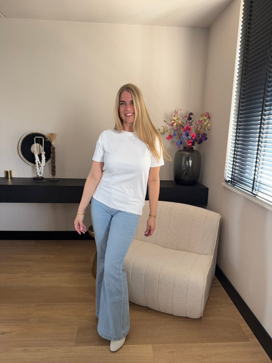 T-shirt wit travelstof