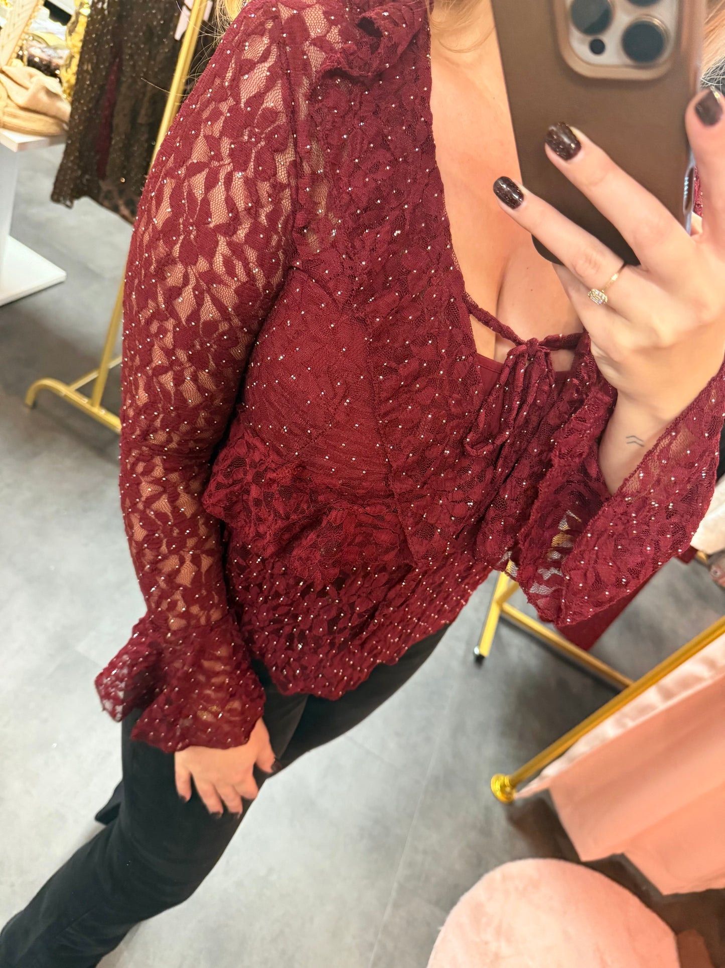 Top Amelie bordeaux