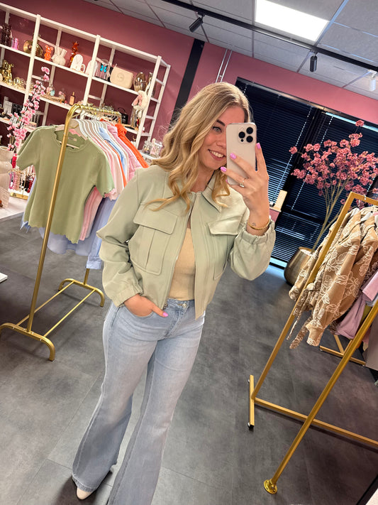 Jacket in de kleur groen