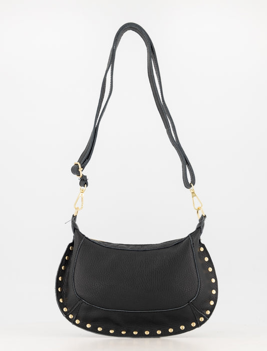 Tas monica zwart leder