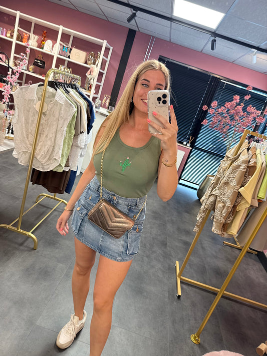 Denim skort