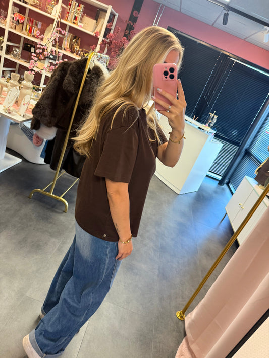 Basic oversized shirt bruin