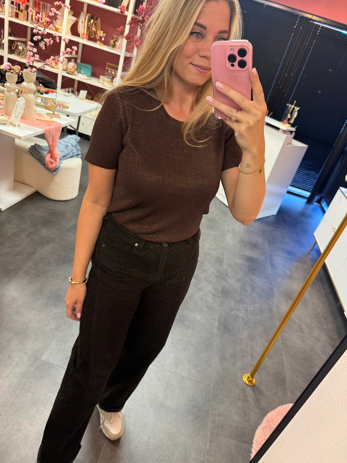 Top bruin strass By Clara