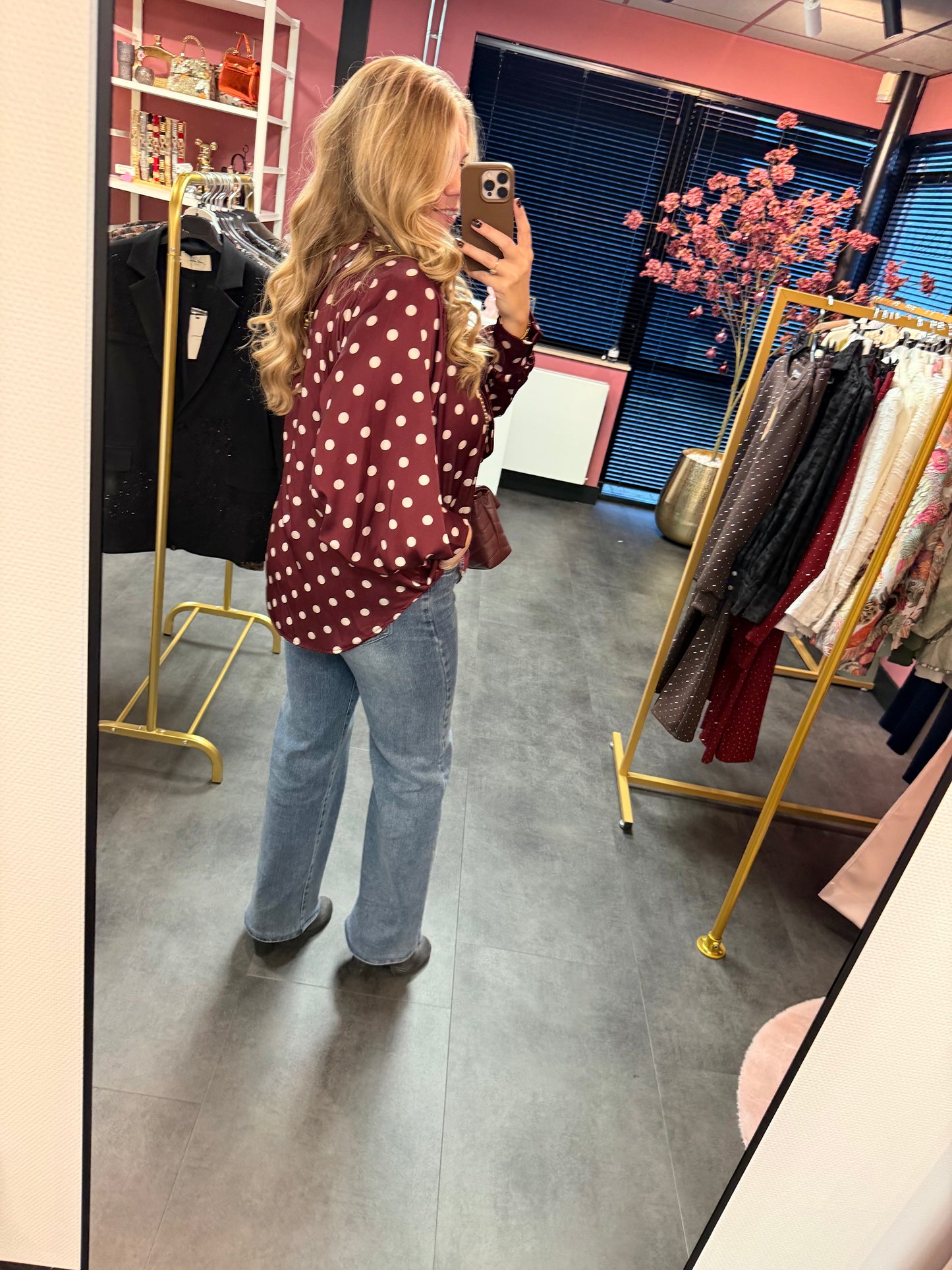 Polkadot Blouse Bordeaux