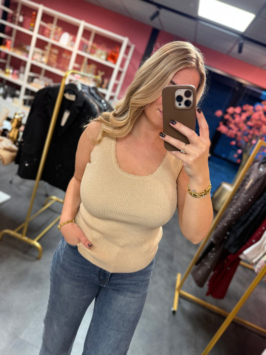 Glitter top By Clara Beige