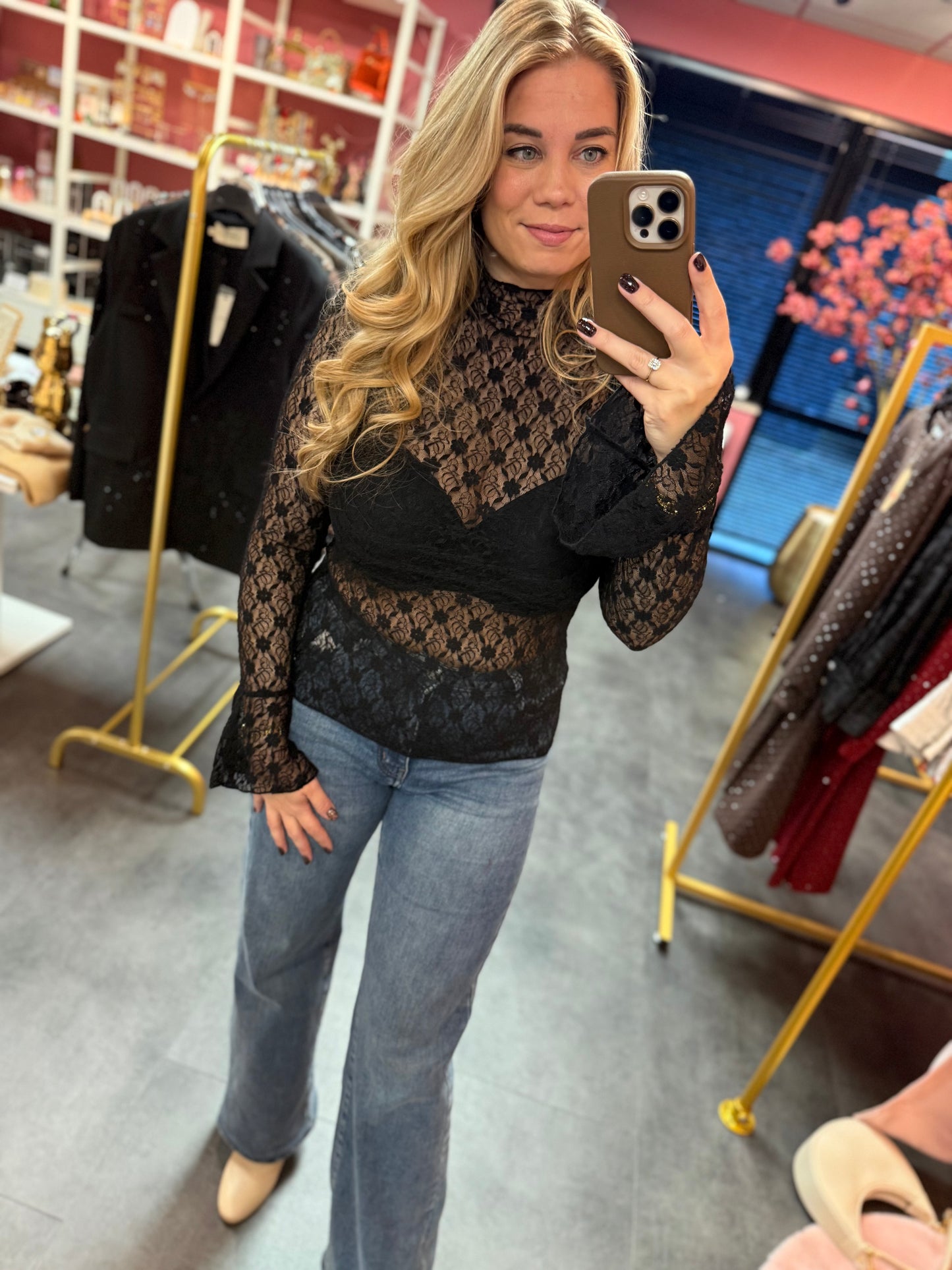 Ambika lace top zwart