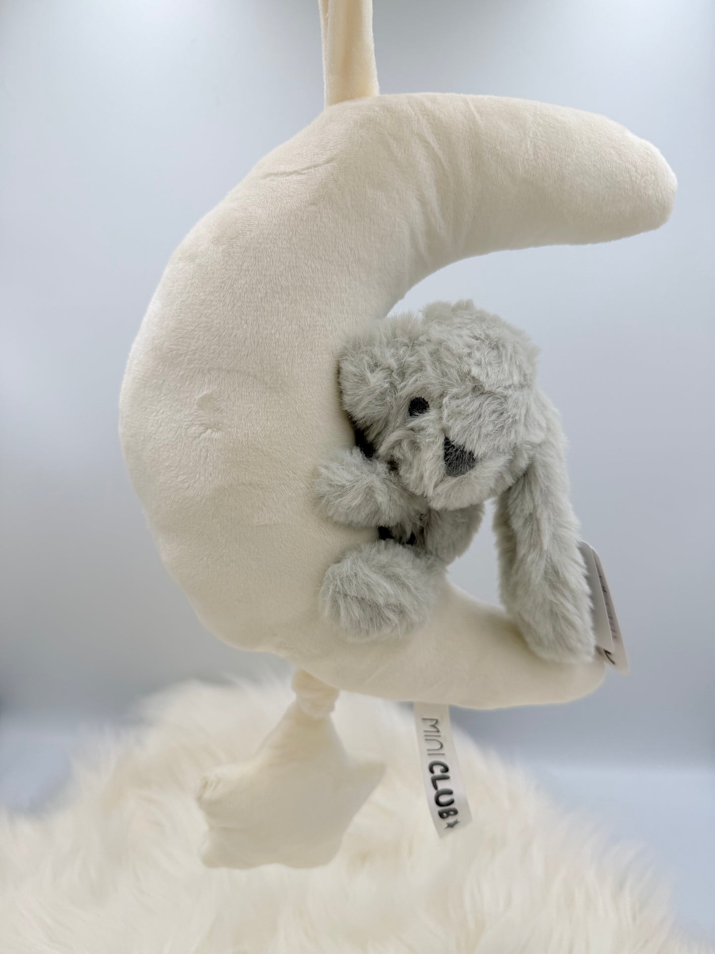 Konijn op de maan muzikale knuffel mint