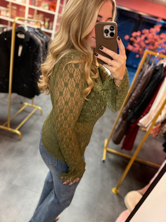 Ambika lace top groen
