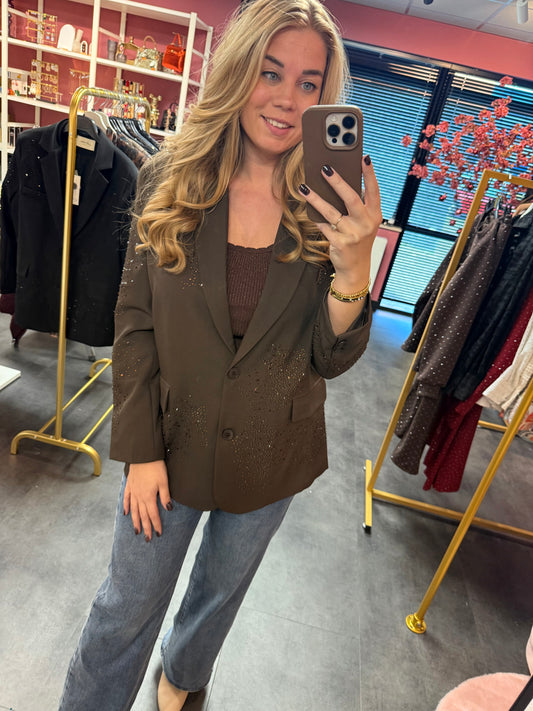 Ambika blazer bruin strass