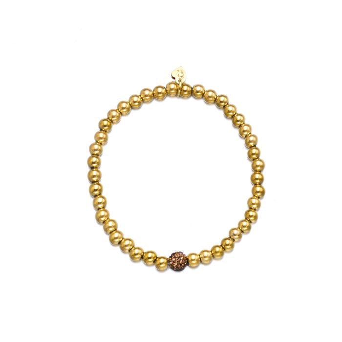 Gouden Armband Bruine Strass | Be Dazzled